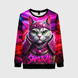 Женский свитшот Кот в самурайском стиле