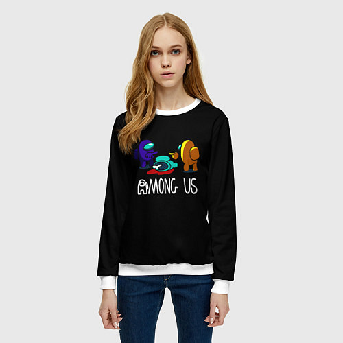 Женский свитшот Among us game / 3D-Белый – фото 3
