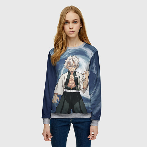 Женский свитшот Столп Ветра Санеми Шинадзугава / 3D-Меланж – фото 3