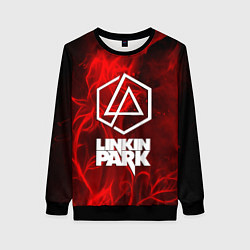 Свитшот женский Linkin park fire flower, цвет: 3D-черный