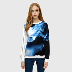 Свитшот женский Дым смок вейпа текстура, цвет: 3D-белый — фото 2