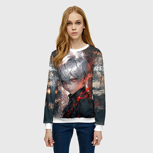 Женский свитшот Юный гуль / 3D-Белый – фото 3