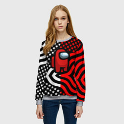 Свитшот женский Among us usa style, цвет: 3D-меланж — фото 2