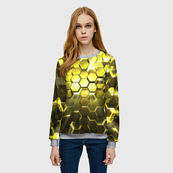 Свитшот женский Золотые соты, цвет: 3D-меланж — фото 2