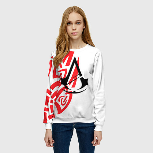Женский свитшот Assassins Creed wild / 3D-Белый – фото 3