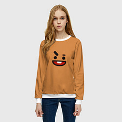 Свитшот женский BT21 Shooky, цвет: 3D-белый — фото 2