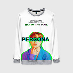 Свитшот женский BTS Jimin Persona - кто я иероглифами, цвет: 3D-меланж