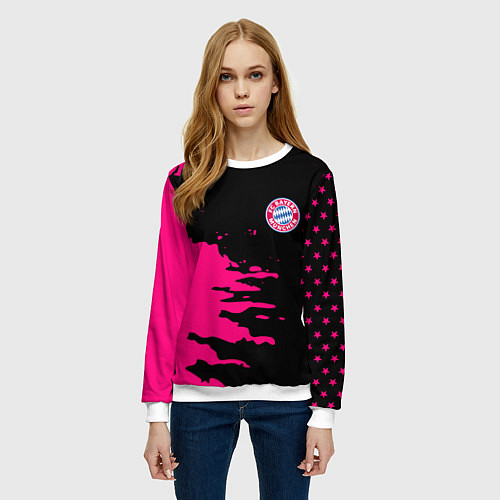 Женский свитшот Бавария Мюнхен краски / 3D-Белый – фото 3