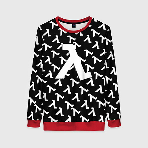 Женский свитшот Half liife logo pattern / 3D-Красный – фото 1