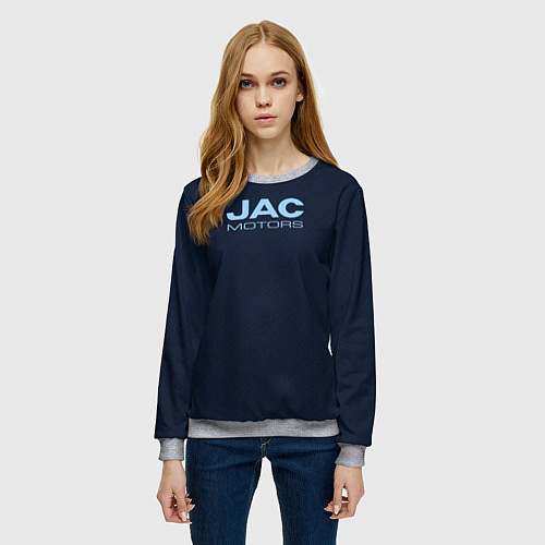 Женский свитшот Jac motors тёмно-синий / 3D-Меланж – фото 3
