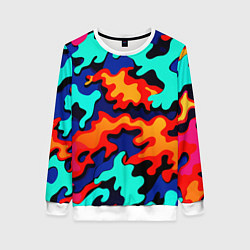 Женский свитшот Разноцветный кислотный камуфляж