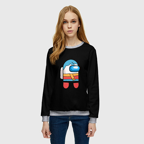 Женский свитшот Among us персонаж Hilda / 3D-Меланж – фото 3