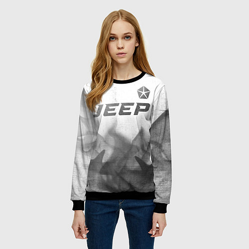 Женский свитшот Jeep - white gradient посередине / 3D-Черный – фото 3