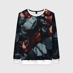 Женский свитшот Темные блестящие абстрактные камни