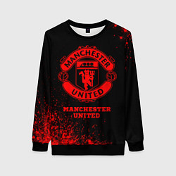 Свитшот женский Manchester United - red gradient, цвет: 3D-черный