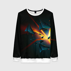 Свитшот женский Разлом плиты - абстрактная расщелина, цвет: 3D-белый