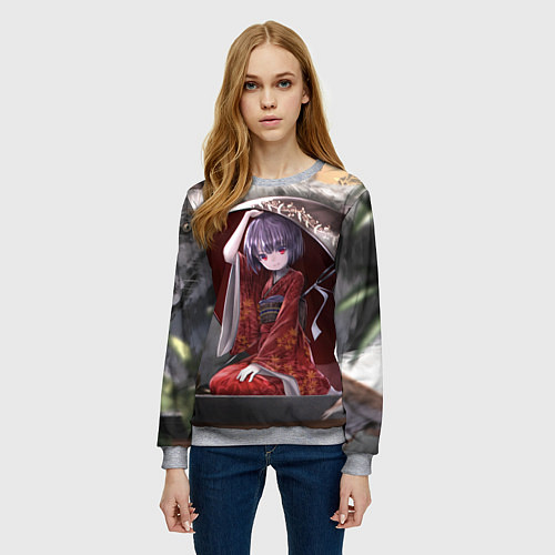 Женский свитшот Touhou Project Симмёмару Сукуна / 3D-Меланж – фото 3
