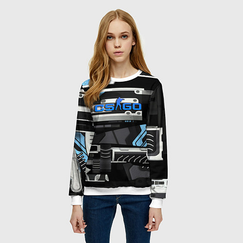 Женский свитшот CS GO vulkan steel / 3D-Белый – фото 3