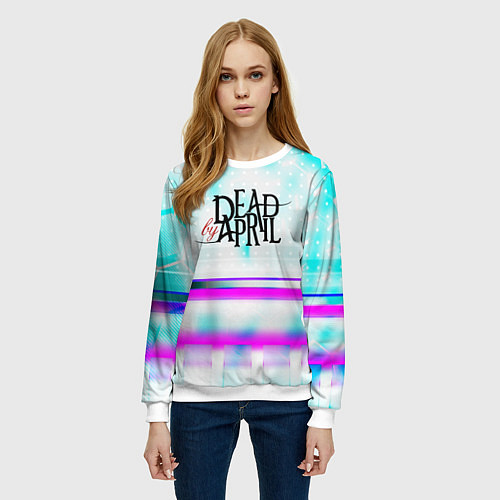 Женский свитшот Dead by april rock band / 3D-Белый – фото 3