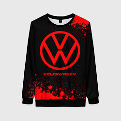 Свитшот женский Volkswagen - red gradient, цвет: 3D-черный