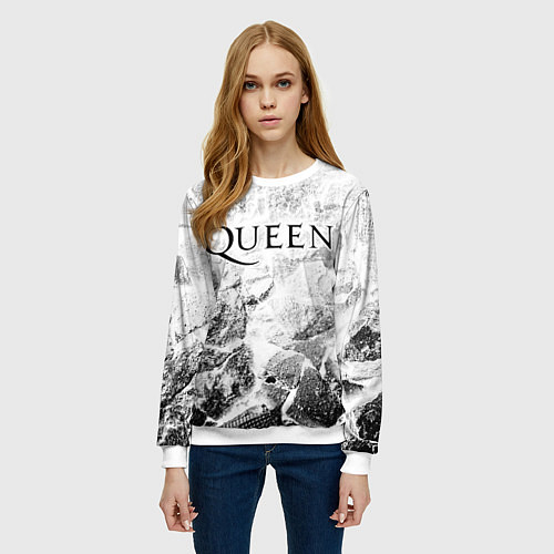 Женский свитшот Queen white graphite / 3D-Белый – фото 3