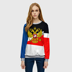 Свитшот женский Спортивная геометрия герб, цвет: 3D-меланж — фото 2