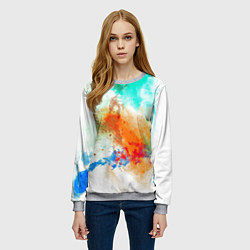 Свитшот женский Штрихи красок цветные, цвет: 3D-меланж — фото 2
