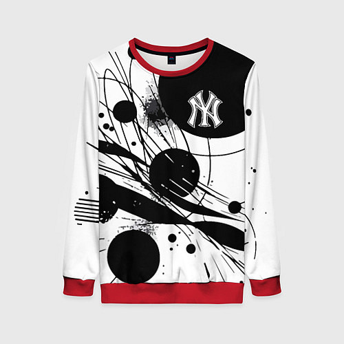 Женский свитшот New York Yankees baseball team - abstraction / 3D-Красный – фото 1