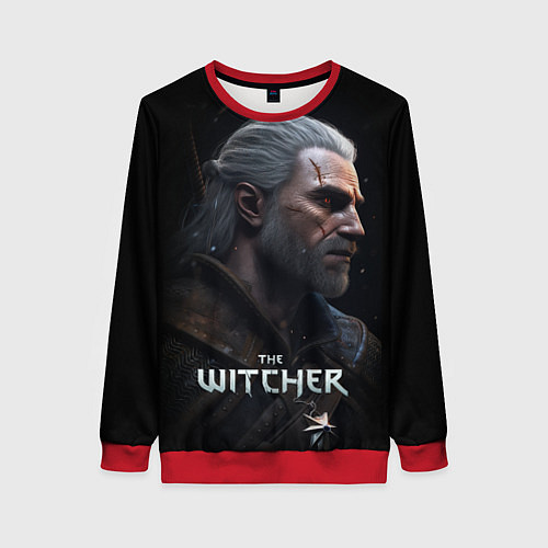 Женский свитшот The Witcher poster / 3D-Красный – фото 1