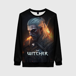 Свитшот женский The Witcher and fire, цвет: 3D-черный