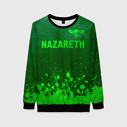 Свитшот женский Nazareth - green gradient посередине, цвет: 3D-черный
