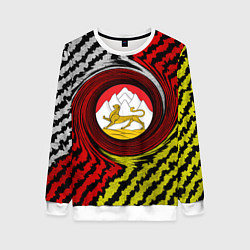 Свитшот женский Осетия полоски, цвет: 3D-белый