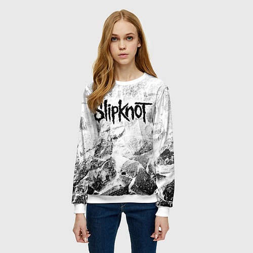 Женский свитшот Slipknot white graphite / 3D-Белый – фото 3