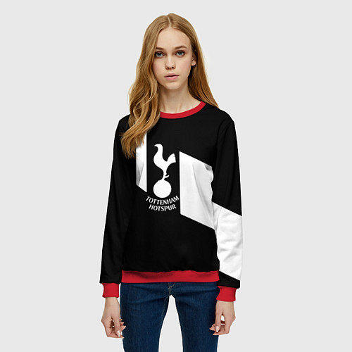 Женский свитшот Тоттенхэм геометрия / 3D-Красный – фото 3