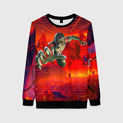 Свитшот женский Iron Maiden rock colored, цвет: 3D-черный