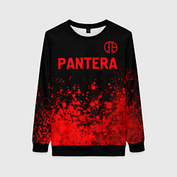 Свитшот женский Pantera - red gradient посередине, цвет: 3D-черный