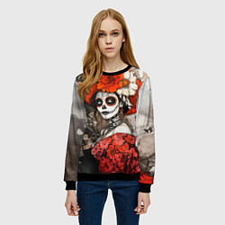 Свитшот женский Катрина в красном, цвет: 3D-черный — фото 2