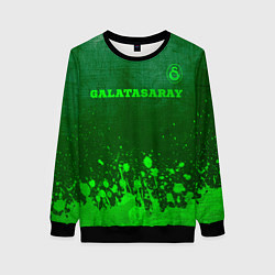 Женский свитшот Galatasaray - green gradient посередине