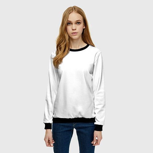 Женский свитшот Сокрушу пред Ним врагов Его Белый текст / 3D-Черный – фото 3