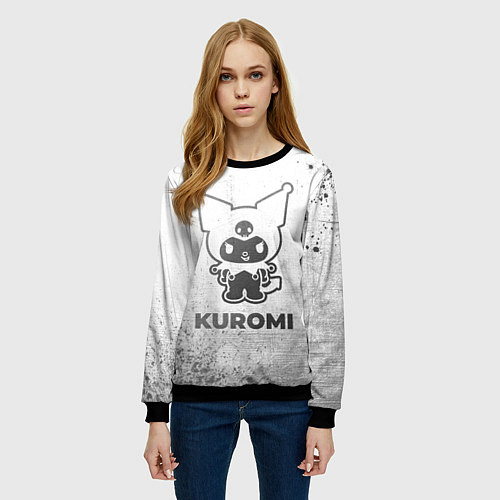 Женский свитшот Kuromi - white gradient / 3D-Черный – фото 3