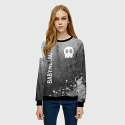 Свитшот женский Babymetal - grey gradient вертикально, цвет: 3D-черный — фото 2
