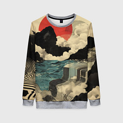 Женский свитшот Ретро пейзаж в Японском стиле