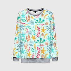 Женский свитшот Абстракция коралловый фон