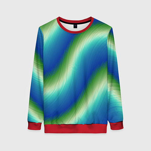 Женский свитшот Морская волна арт / 3D-Красный – фото 1