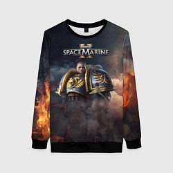 Свитшот женский Captain Titus Warhammer 40000 space marine 2, цвет: 3D-черный