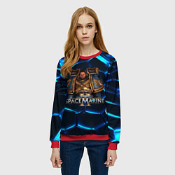 Свитшот женский Captain Warhammer 40000 space marine 2 Titus, цвет: 3D-красный — фото 2