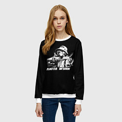 Свитшот женский Аниме девушка и trueno ae 86, цвет: 3D-белый — фото 2