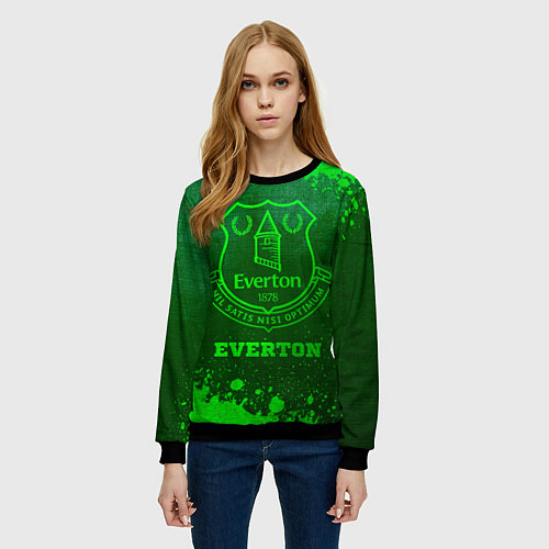 Женский свитшот Everton - green gradient / 3D-Черный – фото 3