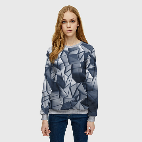 Женский свитшот Геометрические грани / 3D-Меланж – фото 3