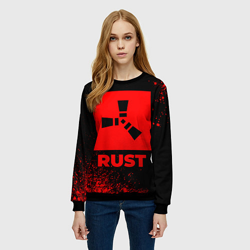 Женский свитшот Rust - red gradient / 3D-Черный – фото 3